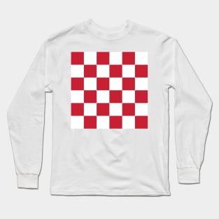 Red and white checkerboard print Long Sleeve T-Shirt